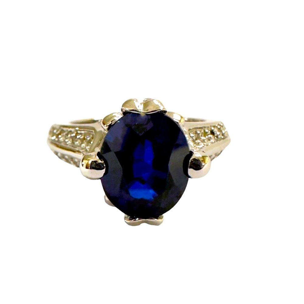 Sapphire 3.20 Carat Deep Blue Ring